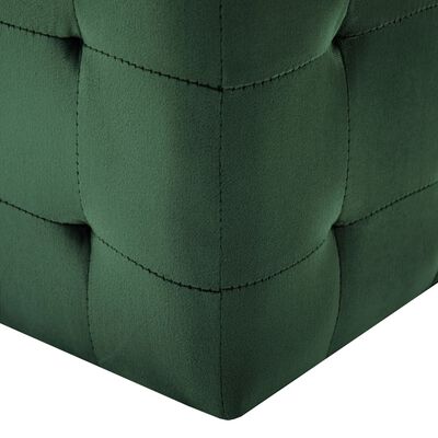 vidaXL Pufai, 2 vnt., žalios spalvos, 30x30x30 cm, aksomas (249019)