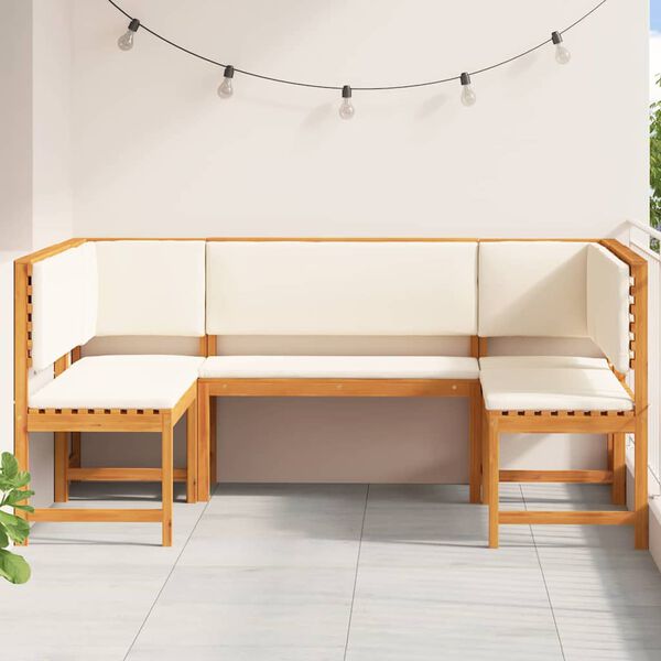 vidaXL Sodo suolelių komplektas 5 pcs Ruda akacijos medienos masyvas