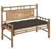 vidaXL Sodo suoliukas su pagalvėle, 120cm, bambukas