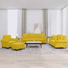 vidaXL Sofos komplektas su pagalvėmis, 4 dalių, geltonas, aksomas