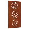vidaXL Sodo sienos dekoracija, 105x55cm, corten plienas, lapų dizaino
