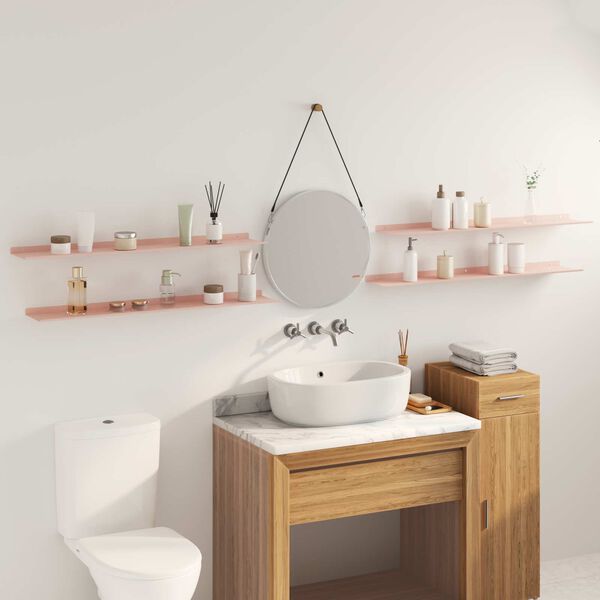 vidaXL Plūduriuojanti lentyna 4 pcs Rožinė 100 x 18 x 2,5 cm Plienas