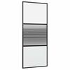 vidaXL Stiklinės durys 90 x 2 x 205 cm Aliuminis Juoda