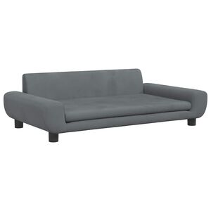 vidaXL Vaiki&scaron;ka sofa, tamsiai pilkos spalvos, 100x54x33cm, aksomas