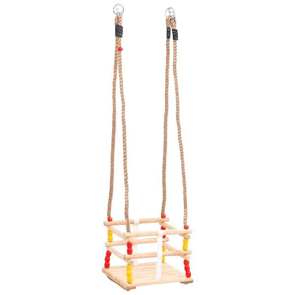 vidaXL Sūpynės kūdikiams su saugos diržu, pušies masyvas