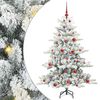 vidaXL Dirbtinė Sulankstoma Kalėdų Eglutė Balta 150 cm PVC ir Plienas