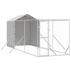 vidaXL Lauko voljeras &scaron;unims su stogu, sidabrinis, 2x6x2,5m, plienas