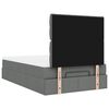 vidaXL Osmanų lova su čiužiniu ir LED, pilkas, 120x200cm, audinys