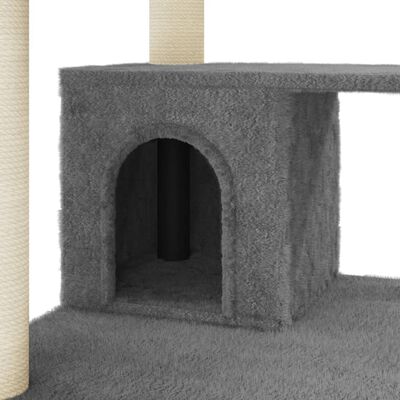 vidaXL Draskyklė katėms su stovais iš sizalio, tamsiai pilka, 183cm