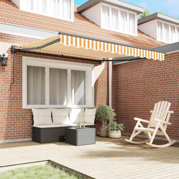 vidaXL I&scaron;traukiama markizė Geltona ir balta 300 x 250 cm