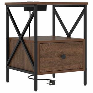 vidaXL &Scaron;alia lovos spintelė Rudas ąžuolas 41,5 x 40,5 x 55 cm