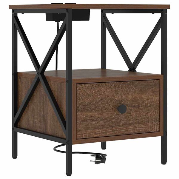 vidaXL &Scaron;alia lovos spintelė Rudas ąžuolas 41,5 x 40,5 x 55 cm