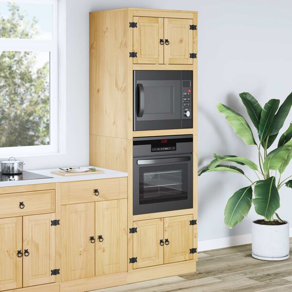 vidaXL Spintelė su stalčiais SKI Medaus Ruda 66 x 58 x 207 cm