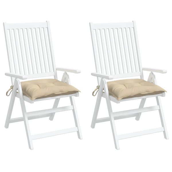 vidaXL Kėdės pagalvėlės, 2vnt., smėlio, 50x50x7cm, oksfordo audinys