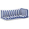 vidaXL Lauko pagalvė 3 pcs Mėlyna ir balta 103 x 58 x 10 cm Audinys