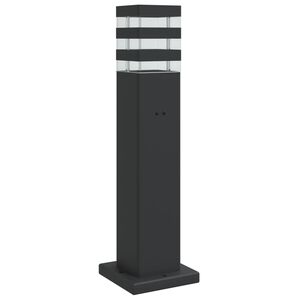vidaXL Lauko &scaron;viestuvas su i&scaron;vedimu, juodas, 50cm, aliuminis