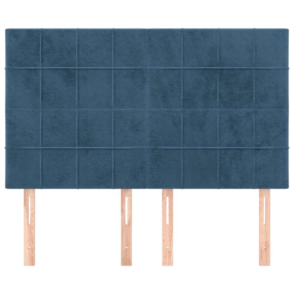 vidaXL Galvūgalis, tamsiai mėlynas, 144x5x118/128 cm, aksominis