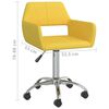 vidaXL Pasukama valgomojo kėdė, geltonos spalvos, audinys (330314)