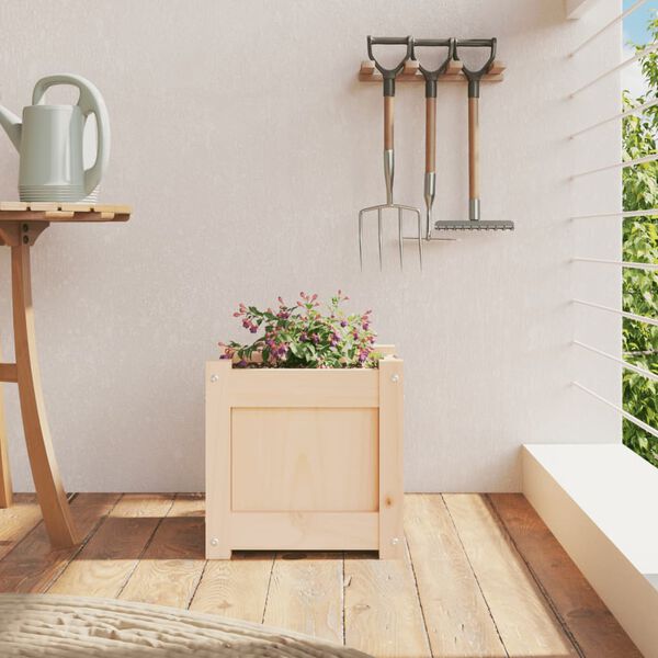 vidaXL Sodo lovelis, 31x31x31cm, pu&scaron;ies medienos masyvas