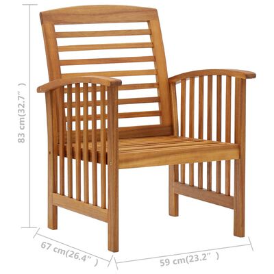 vidaXL Sodo kėdės, 2vnt., akacijos medienos masyvas