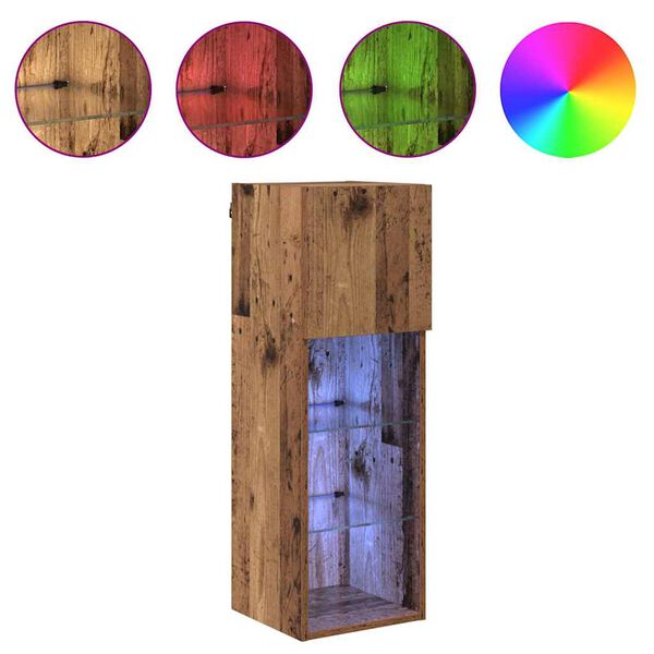 vidaXL Sieniniai televizorių spintelės 2 pcs Senovinis medis