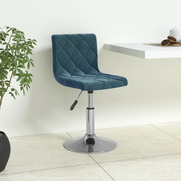 vidaXL Baro taburetė, mėlynos spalvos, aksomas