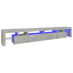 vidaXL TV spintelė su LED ap&scaron;vietimu, betono pilka, 260x36,5x40cm