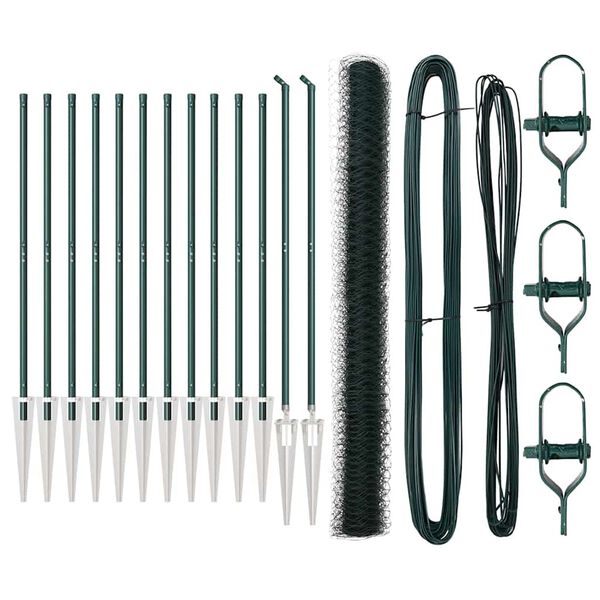 vidaXL Tvorelės stulpas Žalia 25 x 1,5 m (50 mm tinklas) Plienas