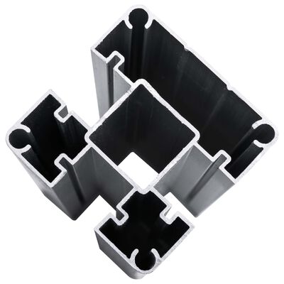 vidaXL Tvoros segmentų rinkinys, juodas, 699x146cm, WPC