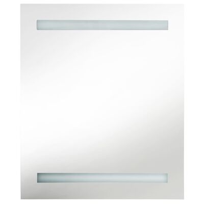 vidaXL Veidrodinė vonios spintelė su LED, balta ir ąžuolo, 50x14x60cm