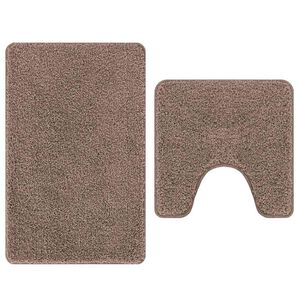 vidaXL Antisklidus vonios kilimėlių rinkinys 2 vnt. Ruda 50 x 50 cm PP