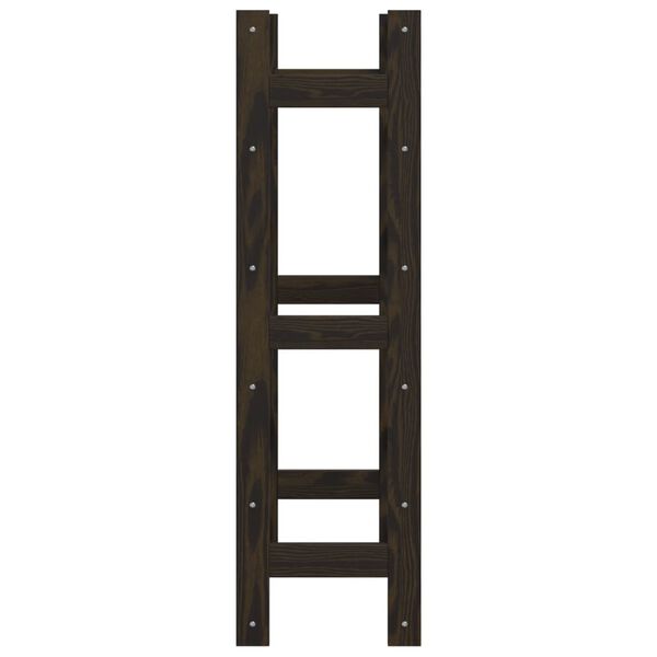 vidaXL Vyno laikiklis 30 butelių, juodas, pušies medienos masyvas