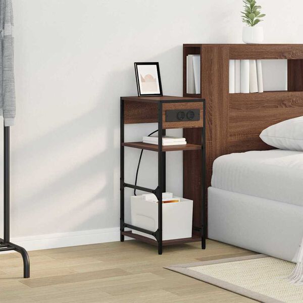 vidaXL &Scaron;alia lovos spintelė Rudas ąžuolas 40 x 27 x 76 cm