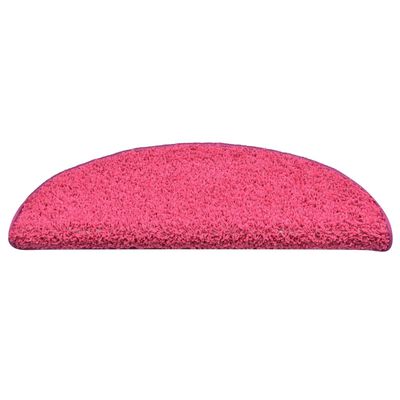 vidaXL Laiptų kilimėliai, 15vnt., rožinės spalvos, 56x17x3cm