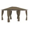 vidaXL Sodo palapinė su užuolaidomis, taupe spalvos, 4x3m, 180g/m&sup2;