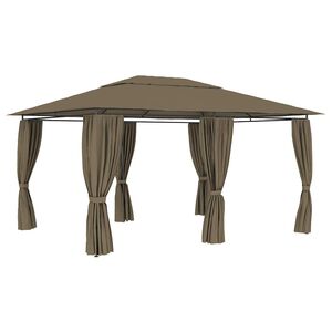 vidaXL Sodo palapinė su užuolaidomis, taupe spalvos, 4x3m, 180g/m&sup2;