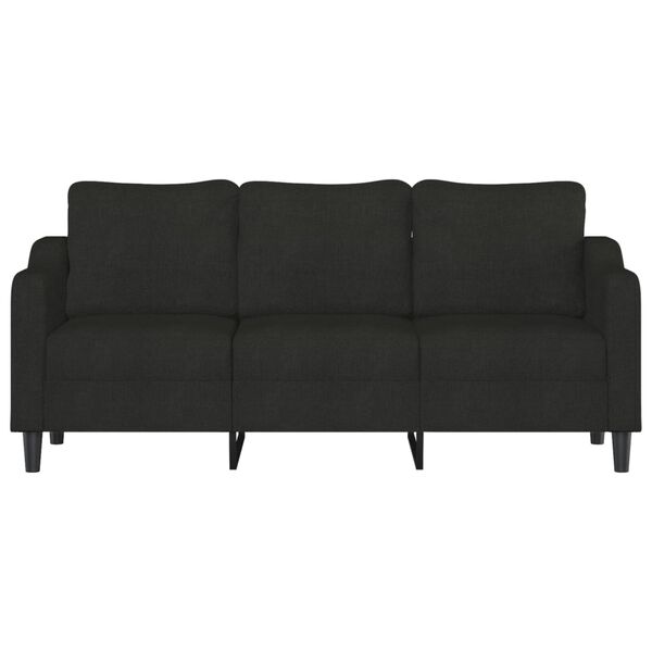 vidaXL Trivietė sofa, juodos spalvos, 180cm, audinys