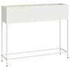 vidaXL Pakeltas Sodo Vazonas Balta 100 x 26 x 82 cm Plienas