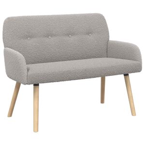 vidaXL Dvivietė sofa su medžio masyvo kojelėmis &Scaron;viesiai pilka Boucl&eacute;