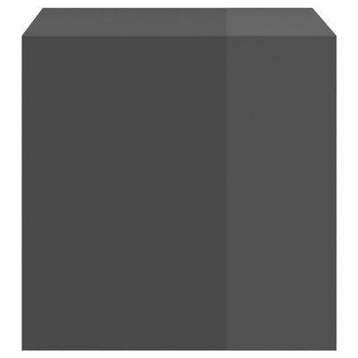 vidaXL Sieninė spintelė, pilkos spalvos, 37x37x37cm, MDP, blizgi