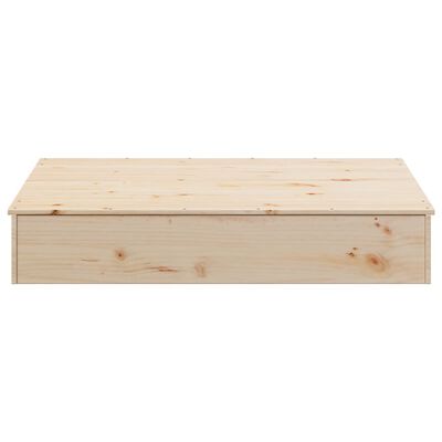 vidaXL Smėlio dėžė su dangčiu, 111x111x19,5cm, pušies medienos masyvas