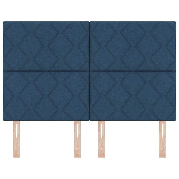 vidaXL Galvūgalis su galvūgalio Mėlyna 160 cm Dirbtinė oda