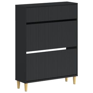 vidaXL Batu skrynia ARNHEM 78 x 24 x 103 cm Apdirbta mediena Juoda