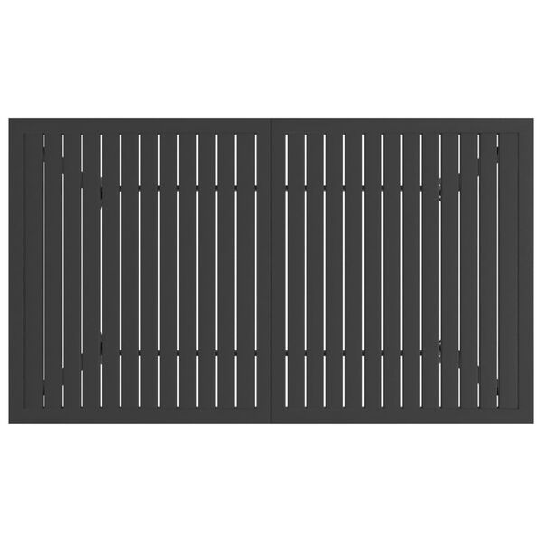 vidaXL Sodo stalas, antracito spalvos, 140x80x72cm, plienas