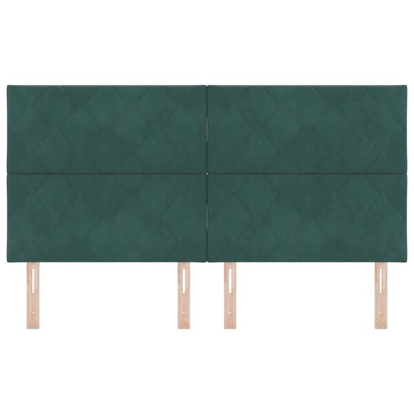 vidaXL Galvūgalis su galvūgalio Tamsiai žalia 180 cm Aksomas