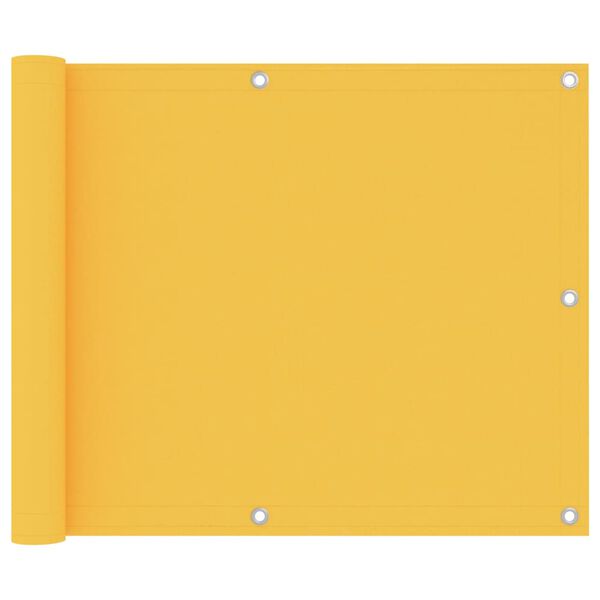 vidaXL Balkono pertvara, geltonos spalvos, 75x600cm, oksfordo audinys