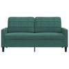 vidaXL Dvivietė sofa, tamsiai žalios spalvos, 140cm, aksomas