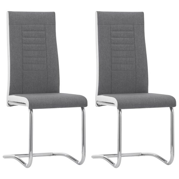 vidaXL Gembinės valgomojo kėdės, 2vnt., tamsiai pilkos, audinys