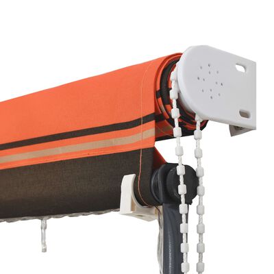 vidaXL Ištraukiama markizė su LED, oranžinė ir ruda, 250x150cm
