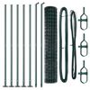 vidaXL Tvora su stulpais Žalia 1,6 x 10 m Plienas ir PVC